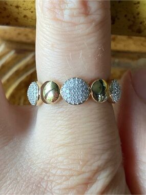 Natural White Diamond Sterling Silver Ring Size 8